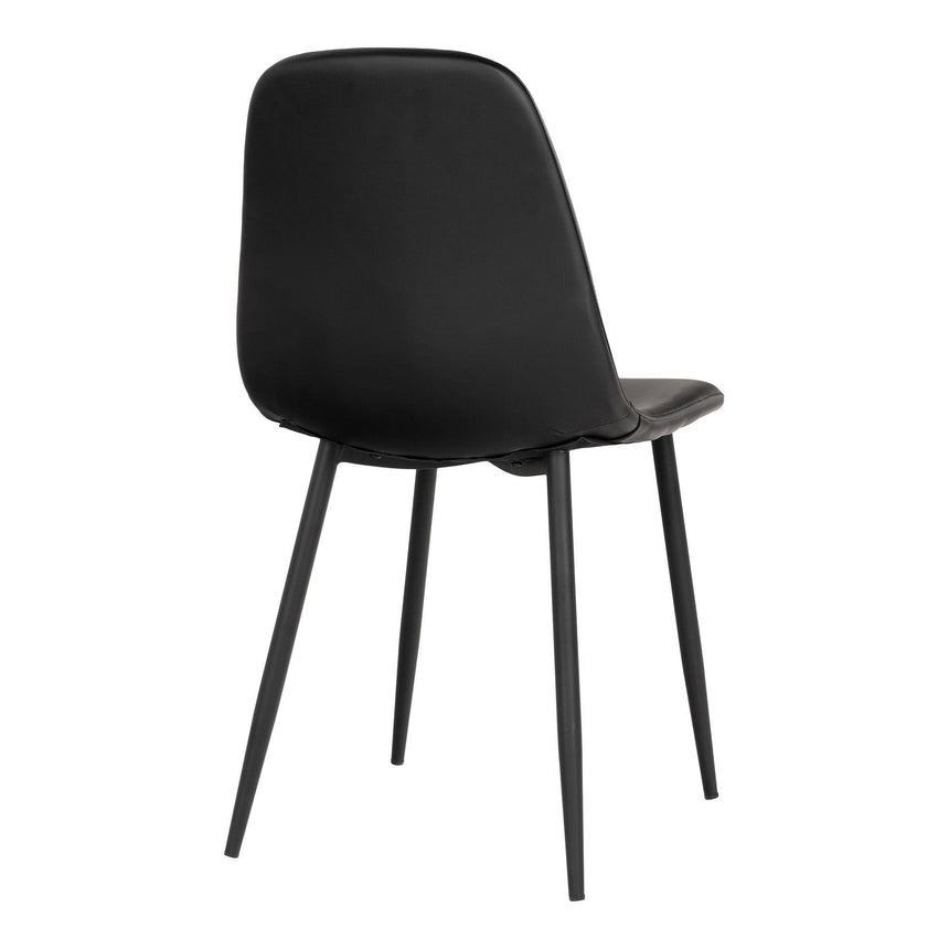 2 x Stockholm Black Faux Leather Dining Chair-4