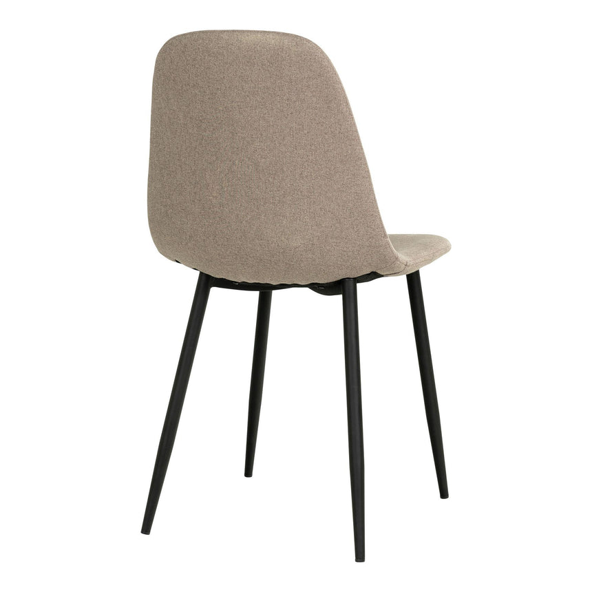 2 x Stockholm Stone Fabric Dining Chair with Black Legs-4