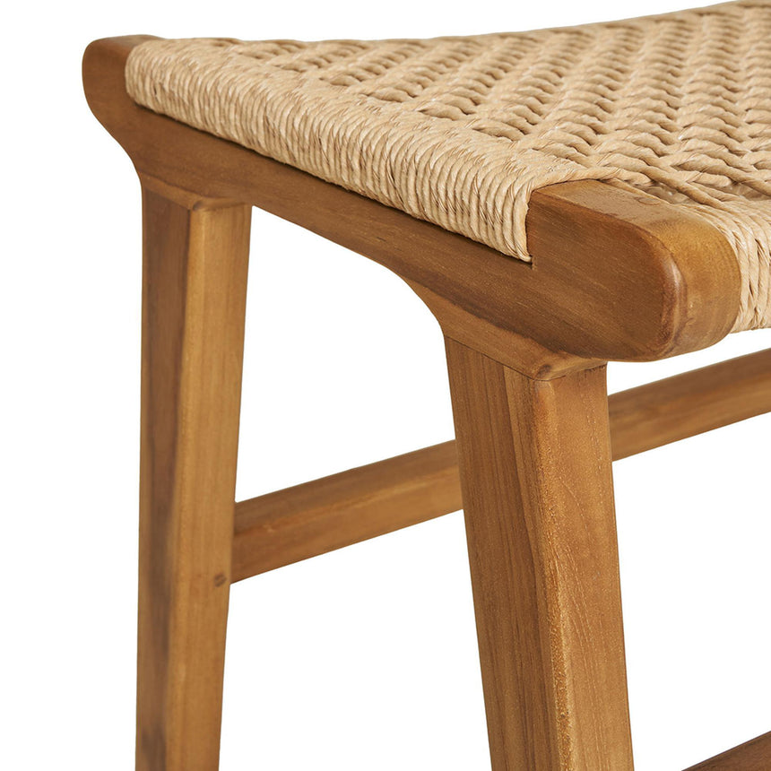 Derby Natural Teak Wood Footstool-5
