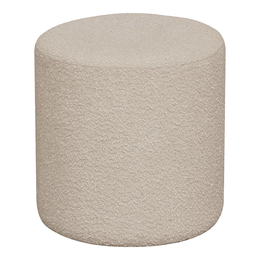 Ejby Beige Boucle Fabric Round Pouf-2