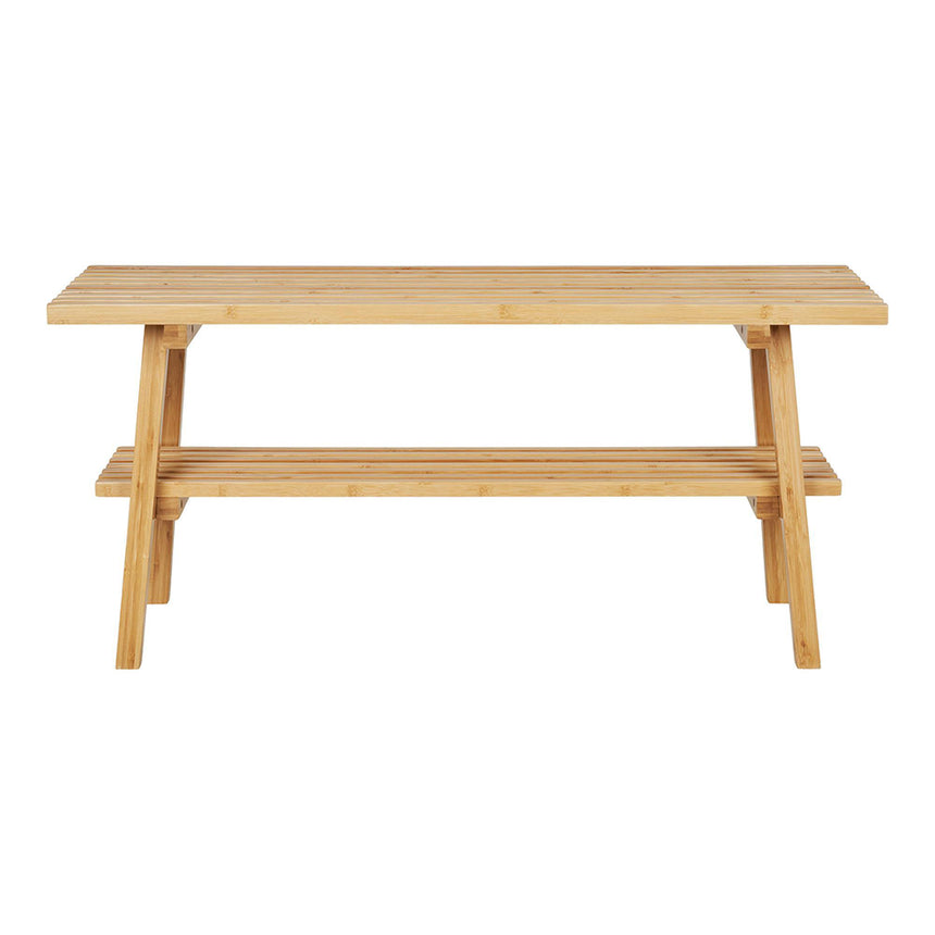 Ember Natural Bamboo Bench with Shelf-2
