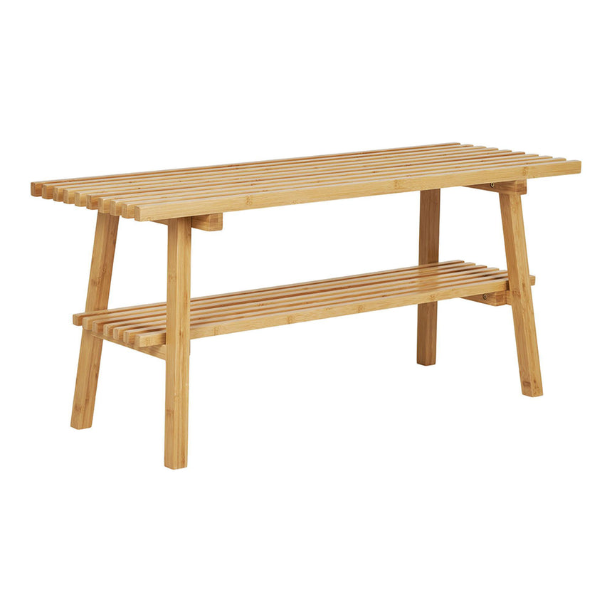 Ember Natural Bamboo Bench with Shelf-3
