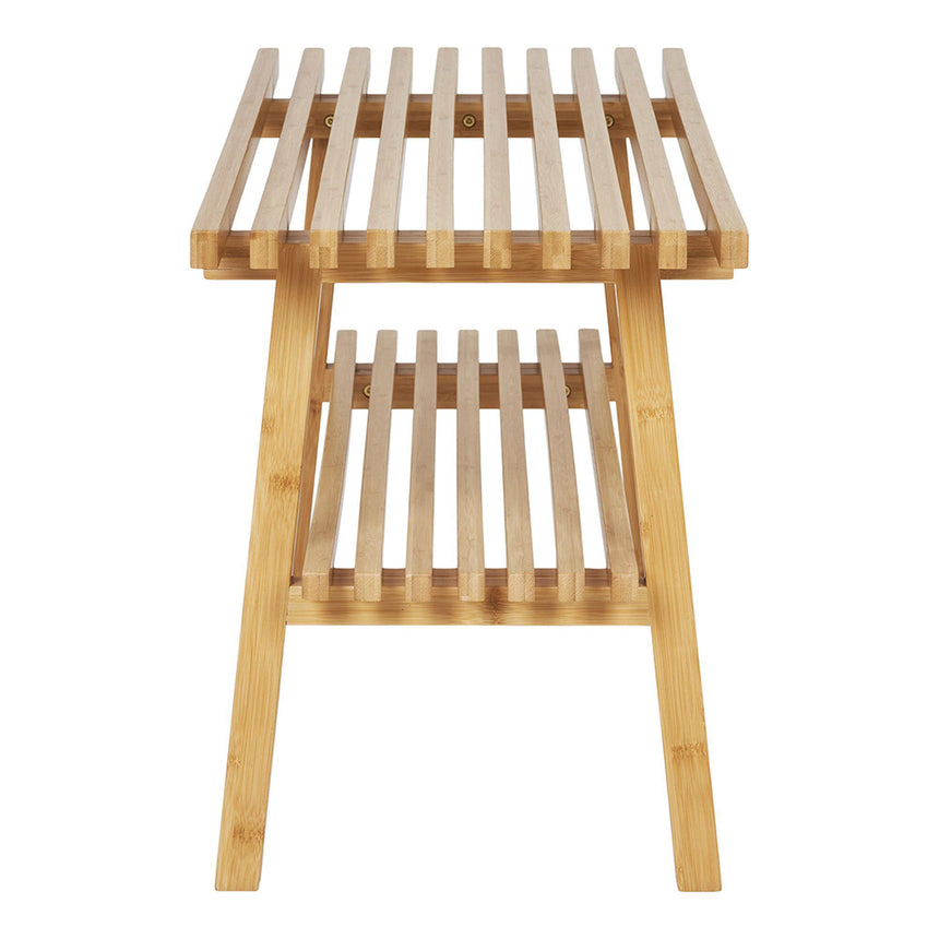 Ember Natural Bamboo Bench with Shelf-4