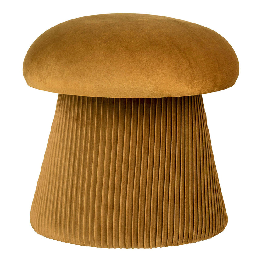 Hampton Ocher Velvet Fabric Pouf-2