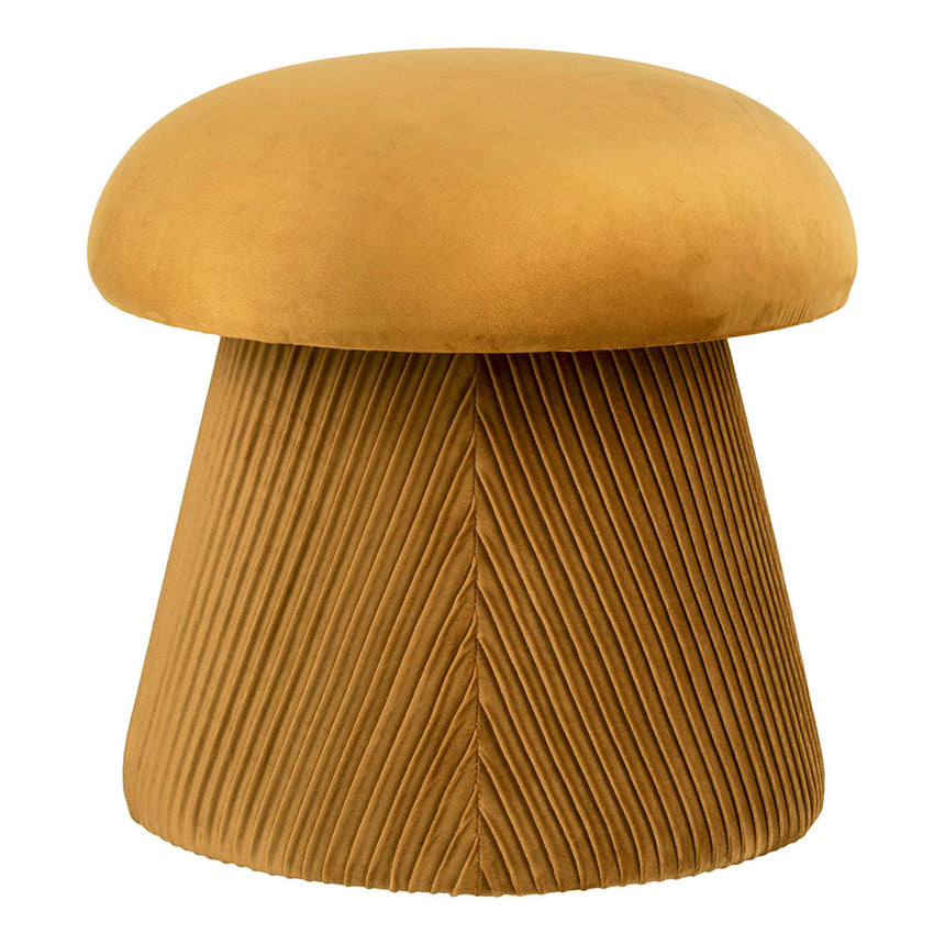 Hampton Ocher Velvet Fabric Pouf-3