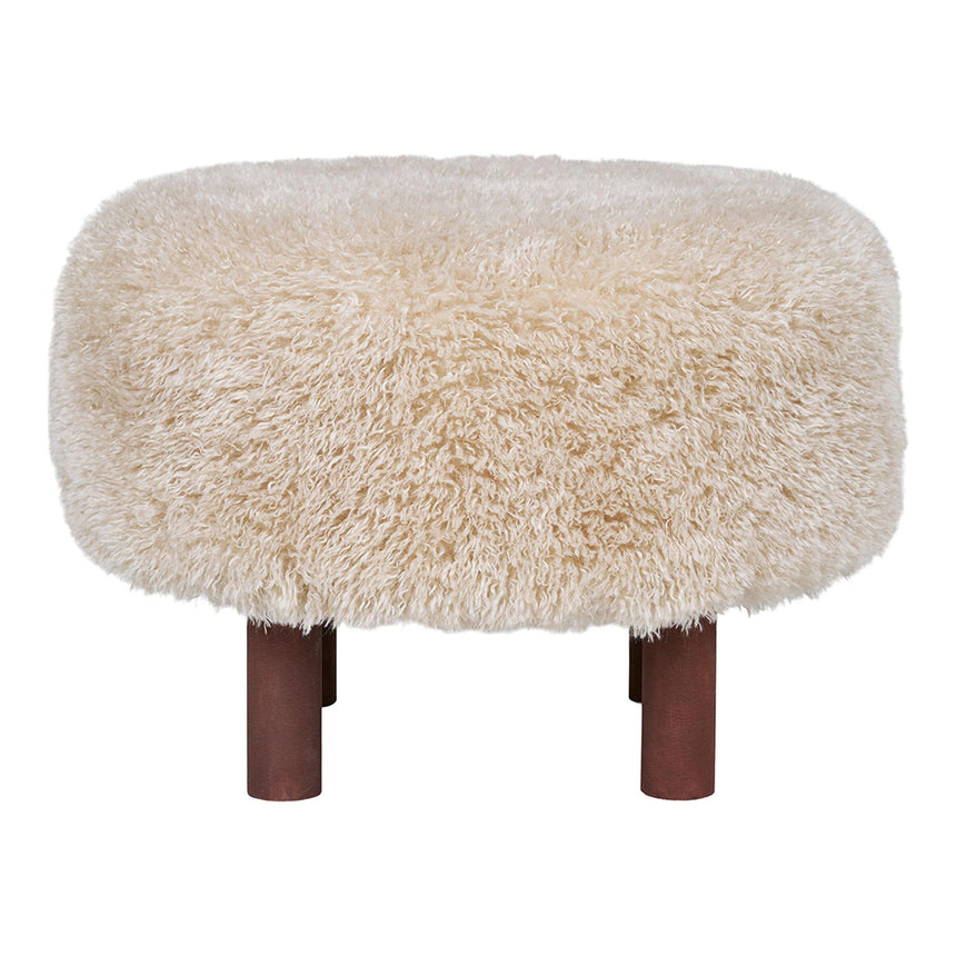 Inverness Light Brown Fabric Round Pouf-3