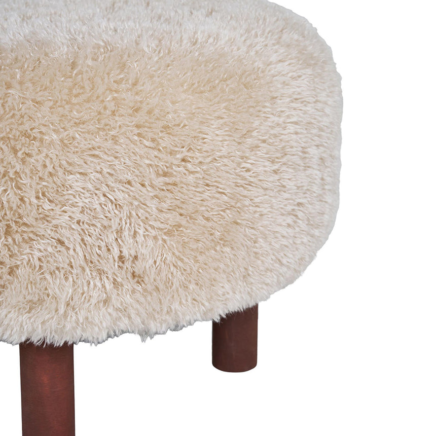Inverness Light Brown Fabric Round Pouf-4