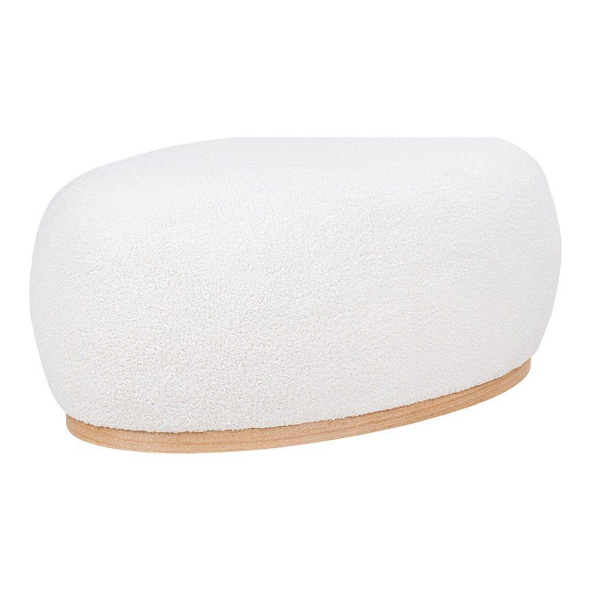 Manhattan White Boucle Fabric Pouf-2