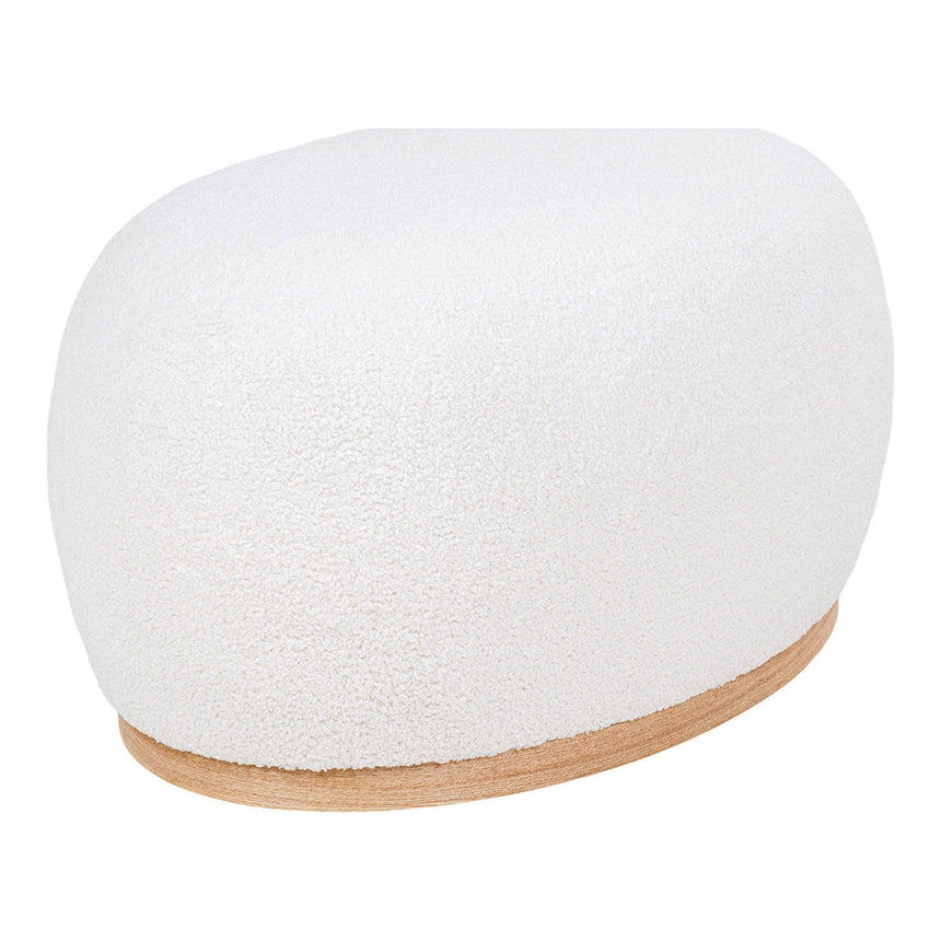 Manhattan White Boucle Fabric Pouf-4
