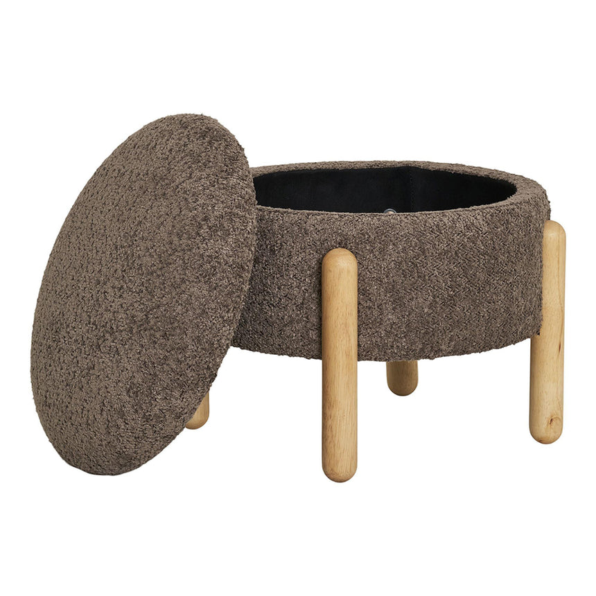 Medas Brown Fabric Storage Pouf-2