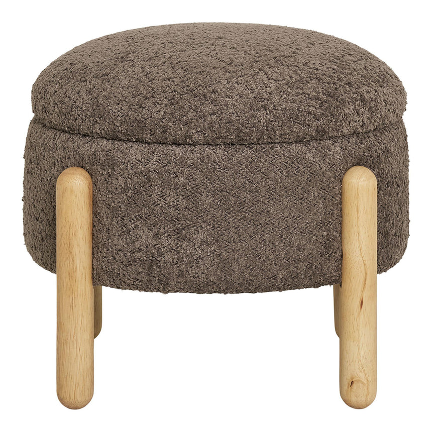 Medas Brown Fabric Storage Pouf-3