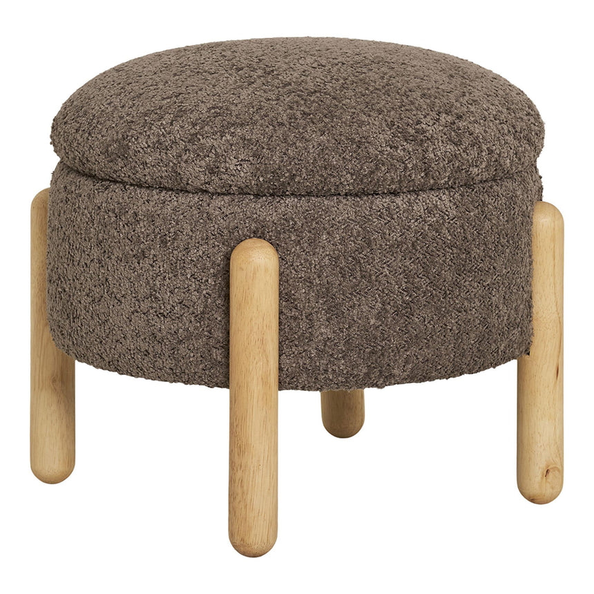Medas Brown Fabric Storage Pouf-4