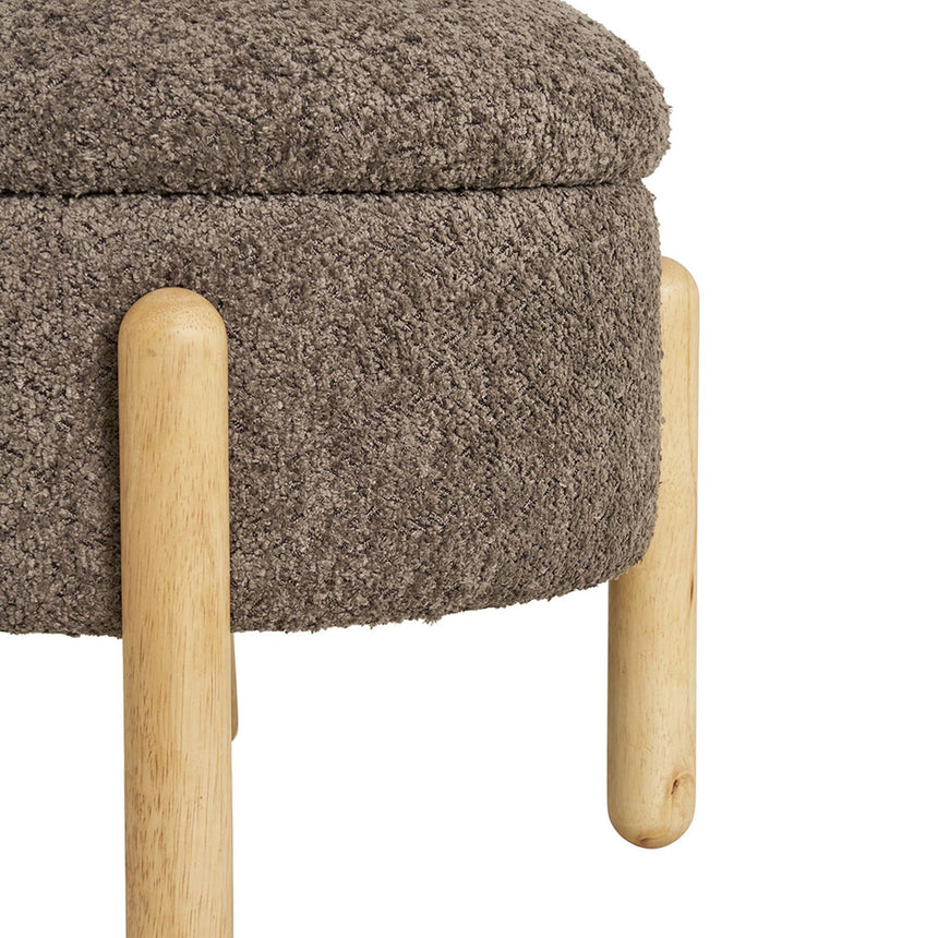 Medas Brown Fabric Storage Pouf-5