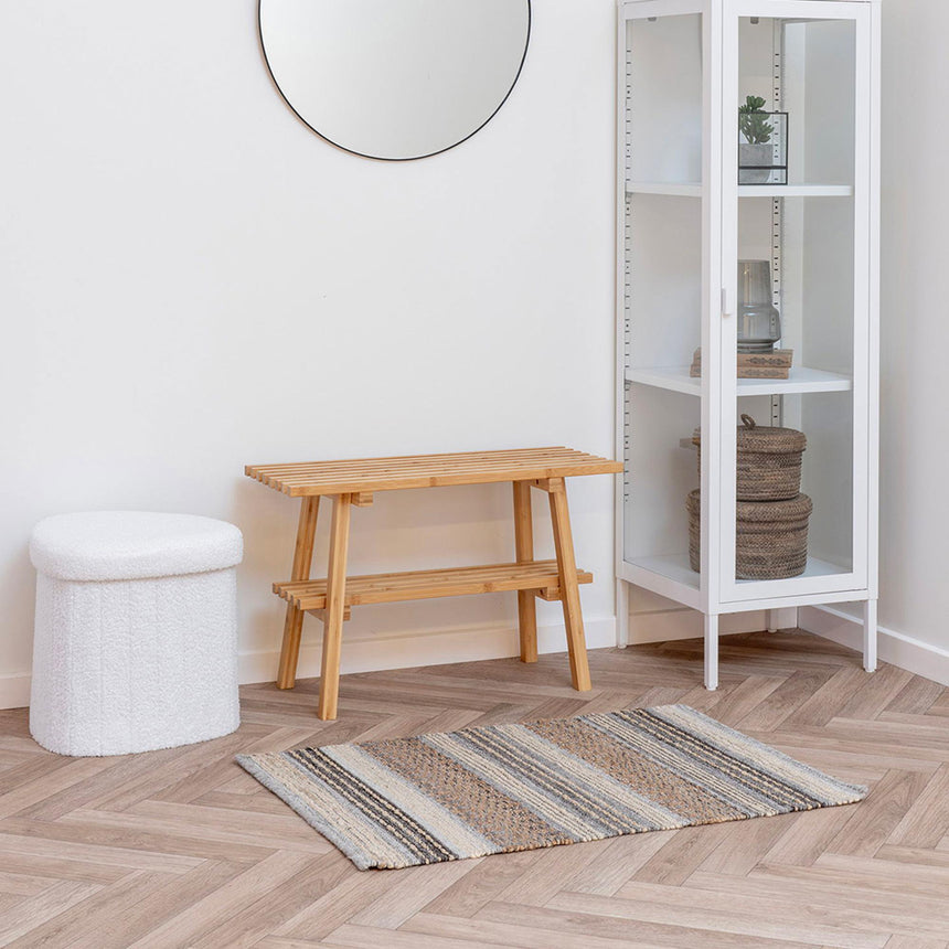 Medford White Fabric Storage Pouf-6