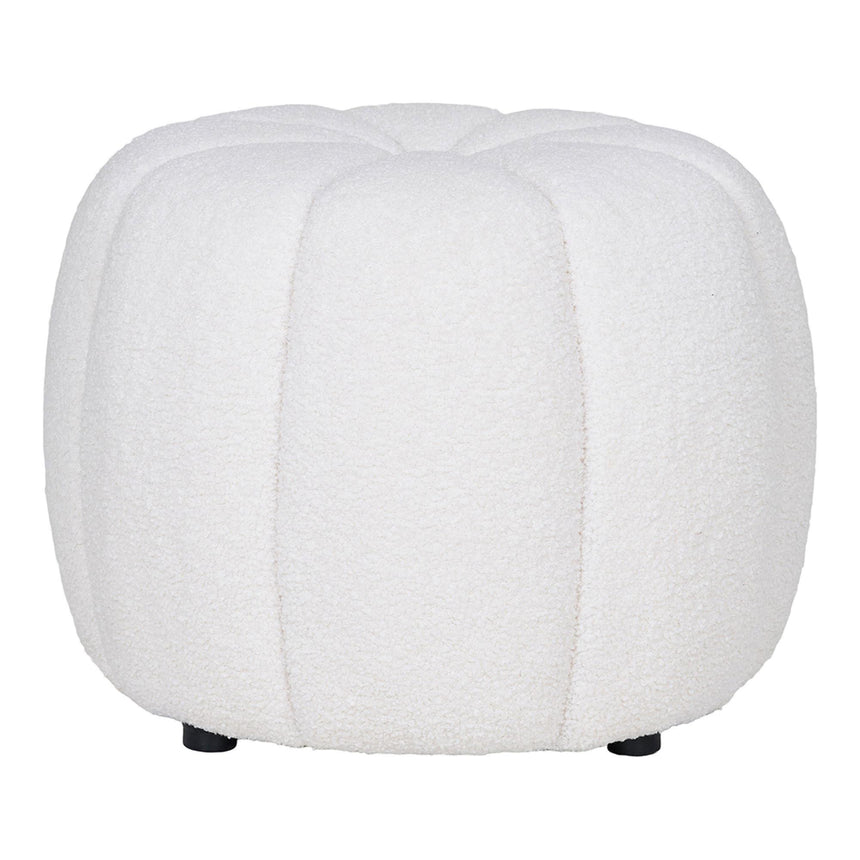Paisley Off White Fabric Pouf-2