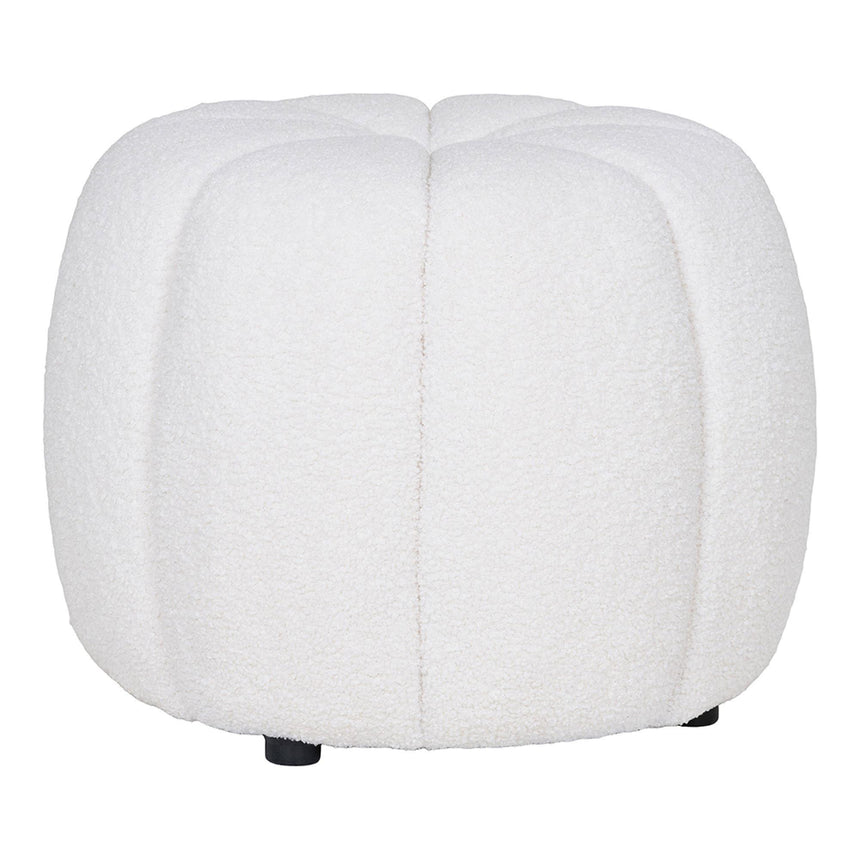 Paisley Off White Fabric Pouf-3