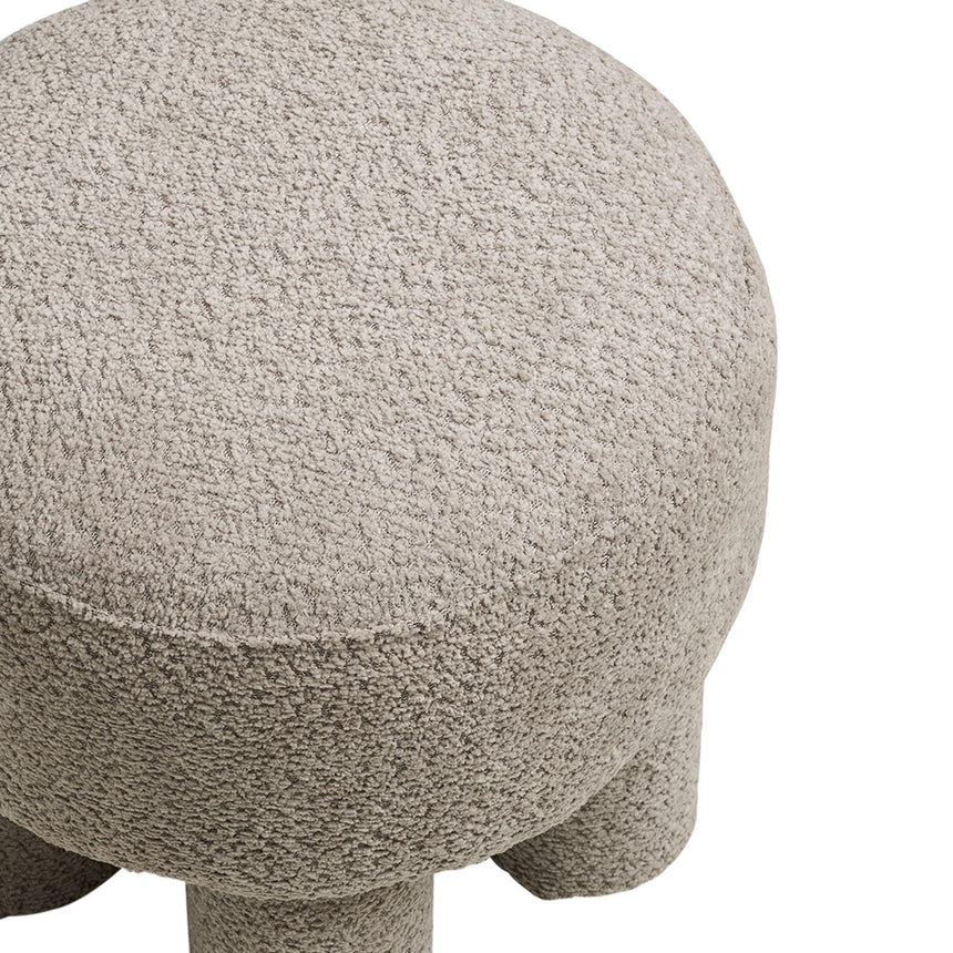 Perth Light Grey Fabric Round Pouf-4