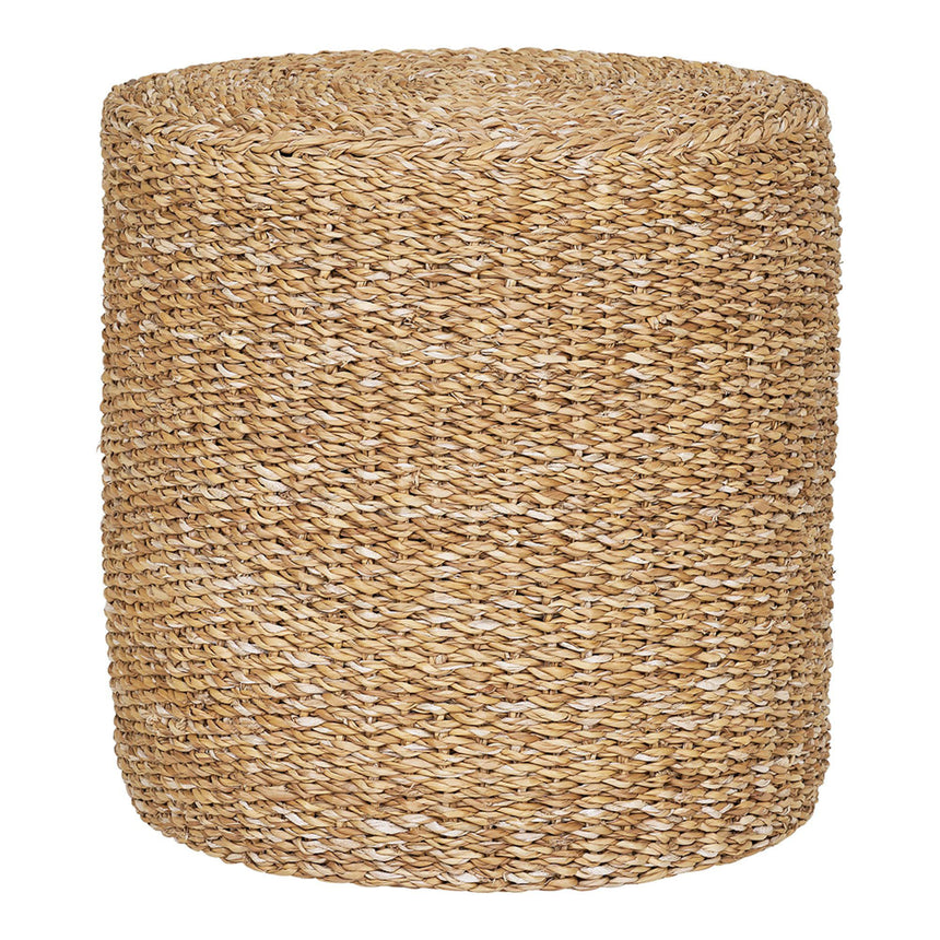 Rivera Natural Seagrass Round Pouf-2
