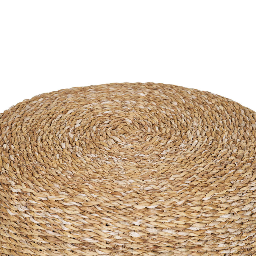 Rivera Natural Seagrass Round Pouf-3
