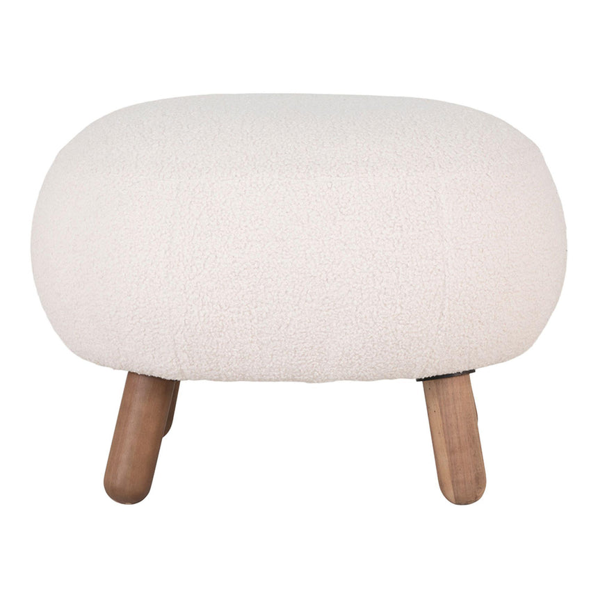 Savona White Faux Lambskin Footstool-2
