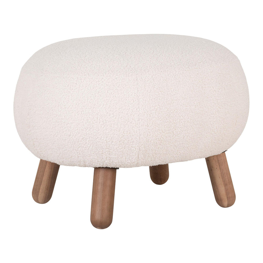 Savona White Faux Lambskin Footstool-3