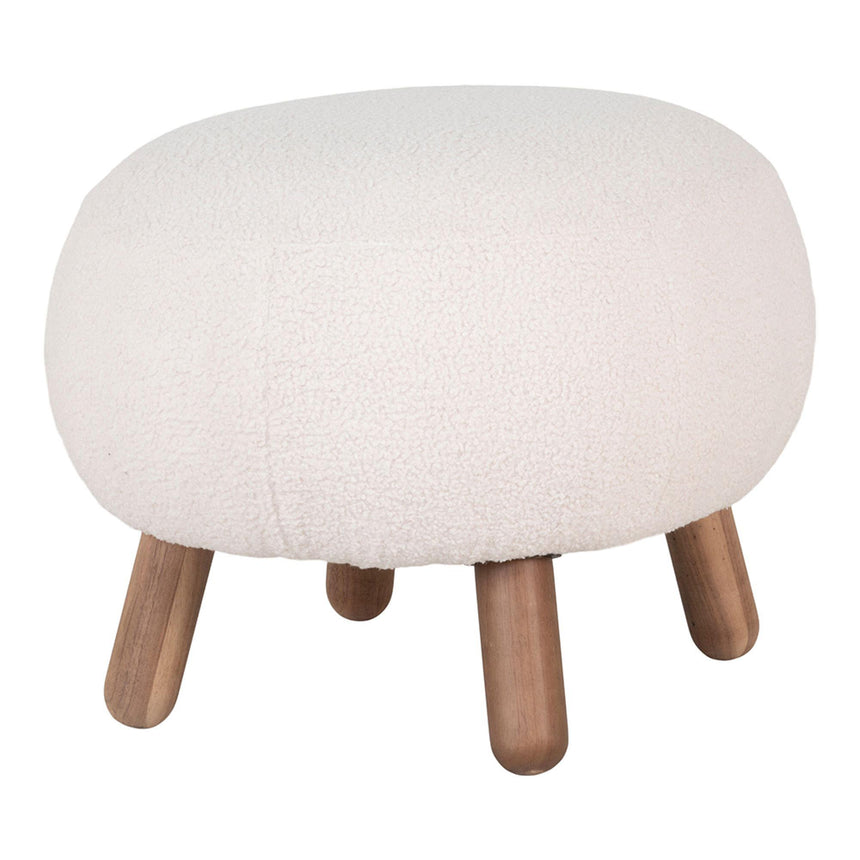 Savona White Faux Lambskin Footstool-4