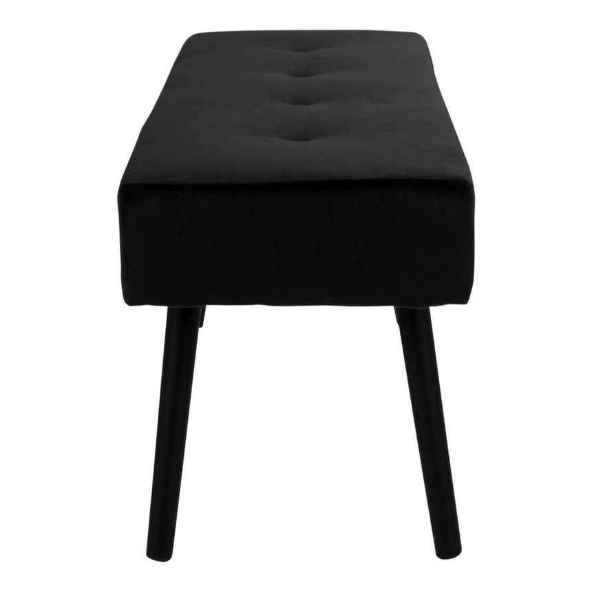 Skiby Black Velvet Fabric Bench-3