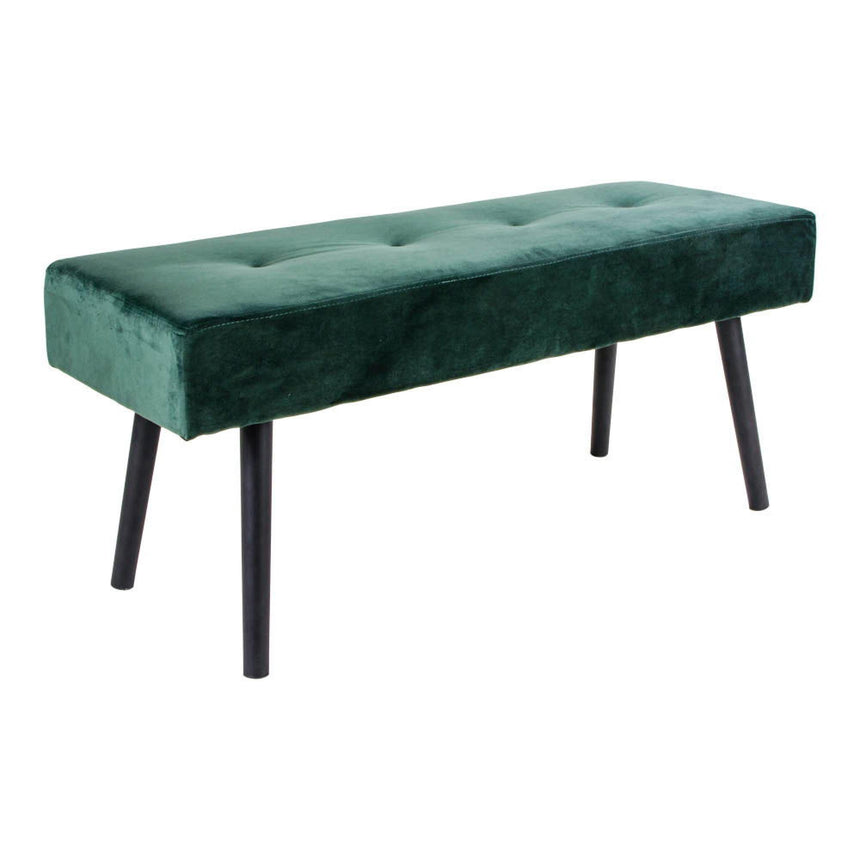 Skiby Green Velvet Fabric Bench-3