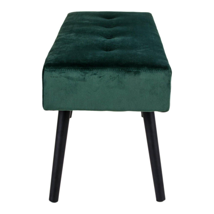 Skiby Green Velvet Fabric Bench-4