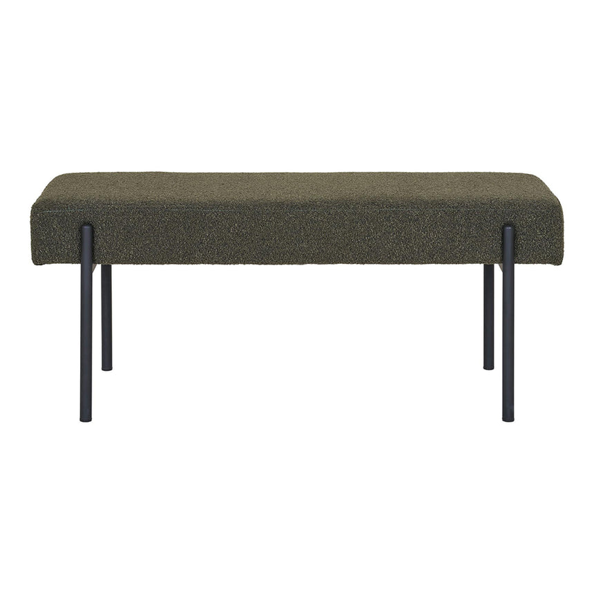 Swindon Dark Green Boucle Fabric Bench-2