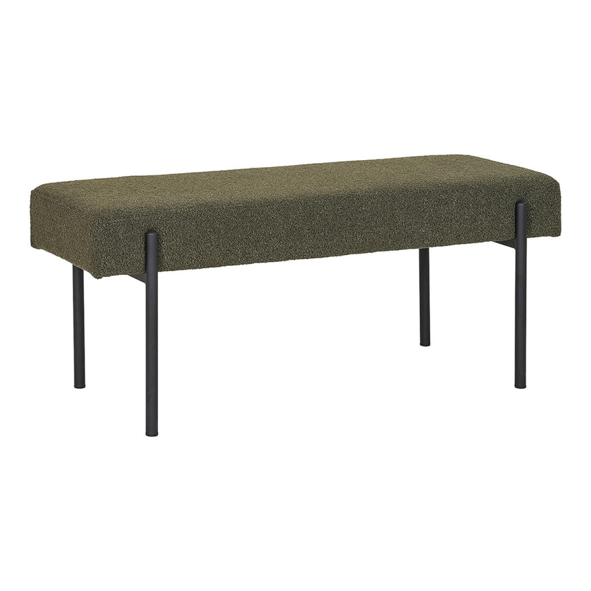 Swindon Dark Green Boucle Fabric Bench-3