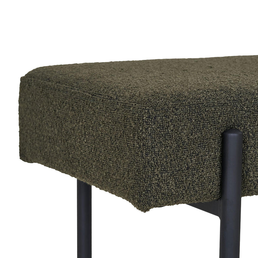 Swindon Dark Green Boucle Fabric Bench-5