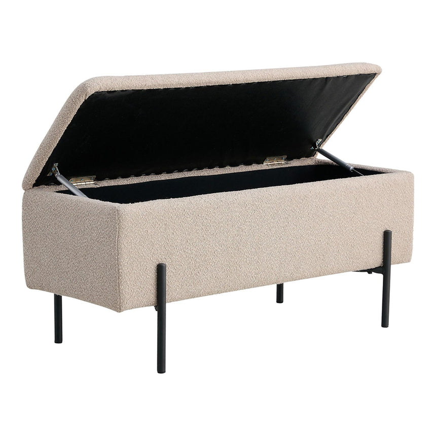 Watford Beige Boucle Fabric Storage Bench-2