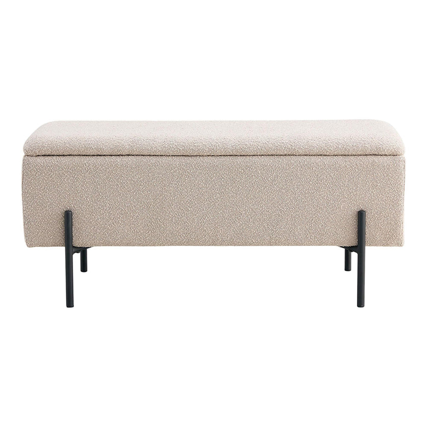 Watford Beige Boucle Fabric Storage Bench-3