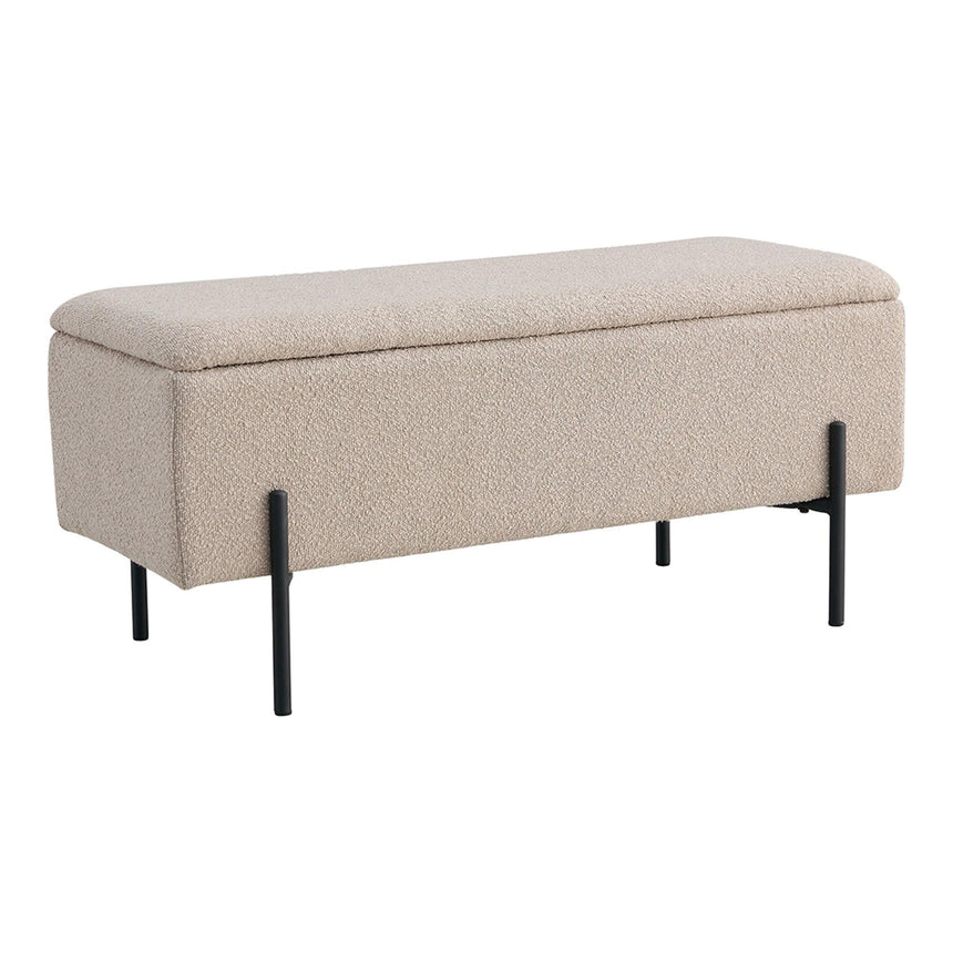 Watford Beige Boucle Fabric Storage Bench-4