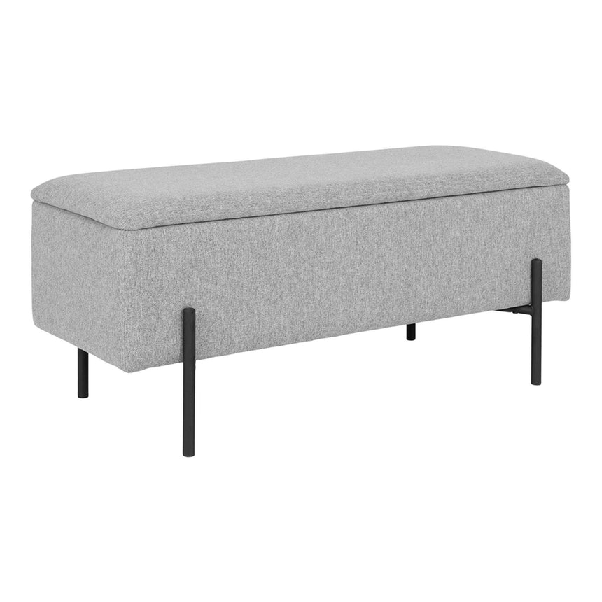Watford Light Grey Fabric Storage Bench-4