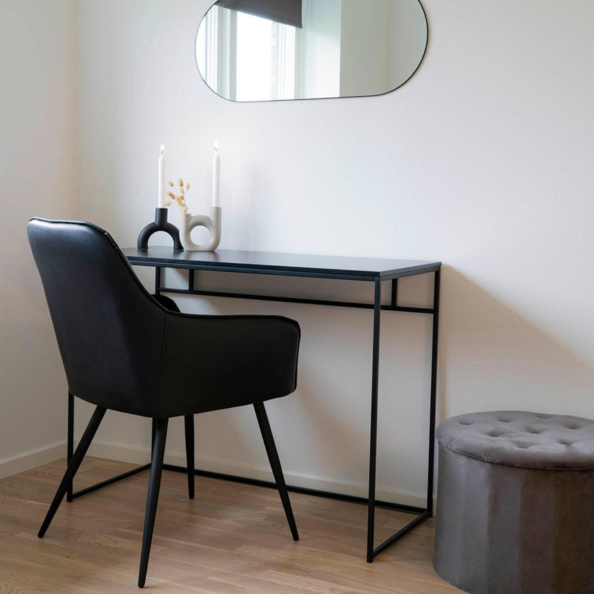 2 x Harbo Black Faux Leather Dining Chair-6