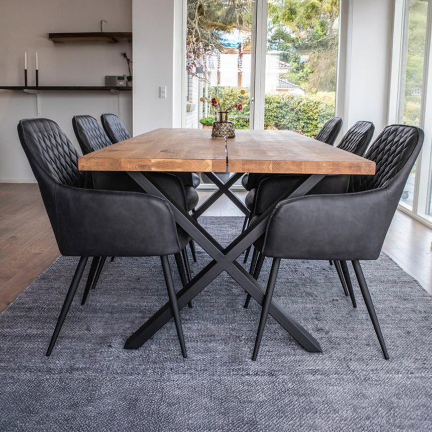 2 x Harbo Black Faux Leather Dining Chair-7