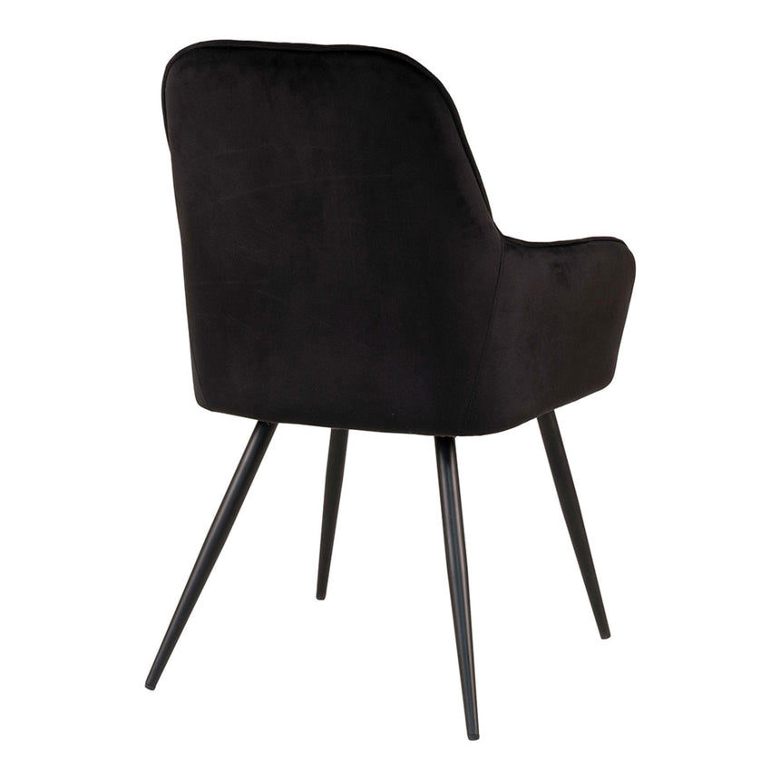 2 x Harbo Black Velvet Fabric Dining Chair-4
