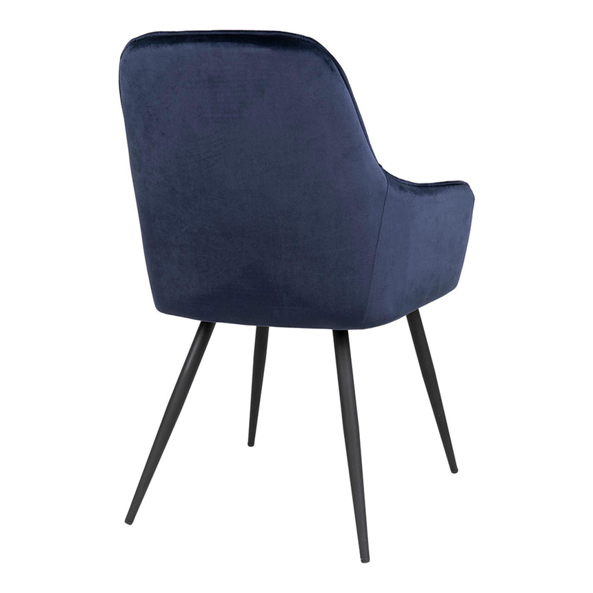 2 x Harbo Blue Velvet Fabric Dining Chair-4