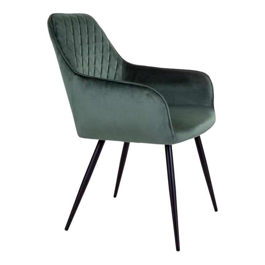 2 x Harbo Green Velvet Fabric Dining Chair-3
