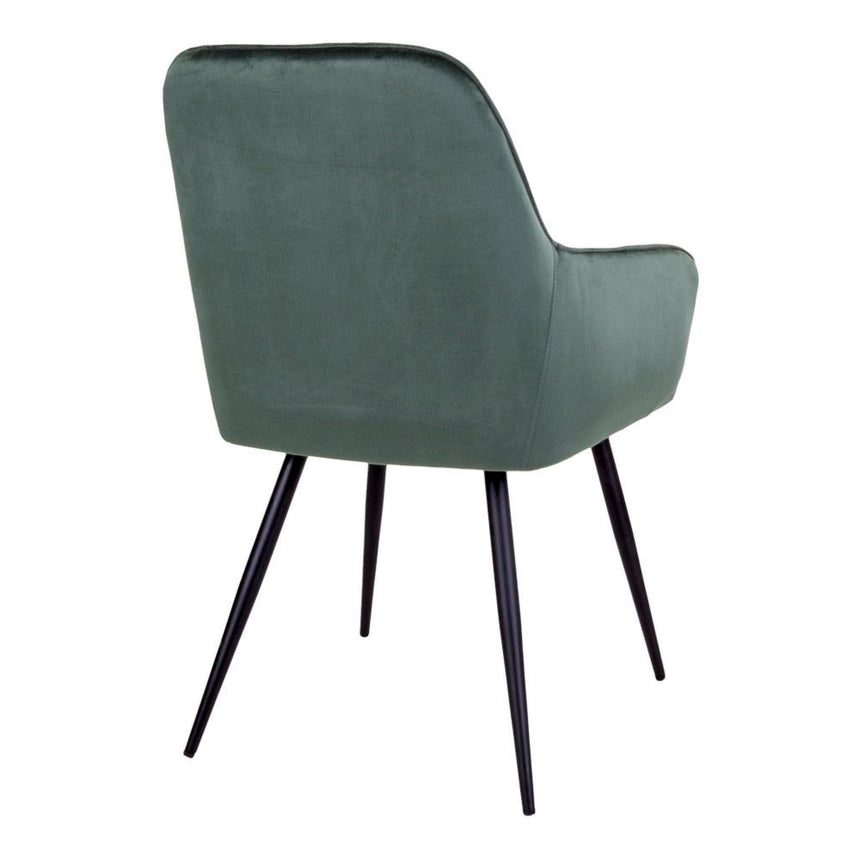 2 x Harbo Green Velvet Fabric Dining Chair-4
