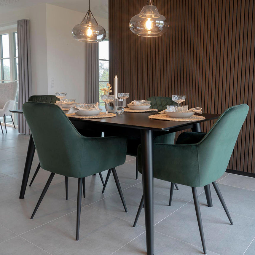 2 x Harbo Green Velvet Fabric Dining Chair-5