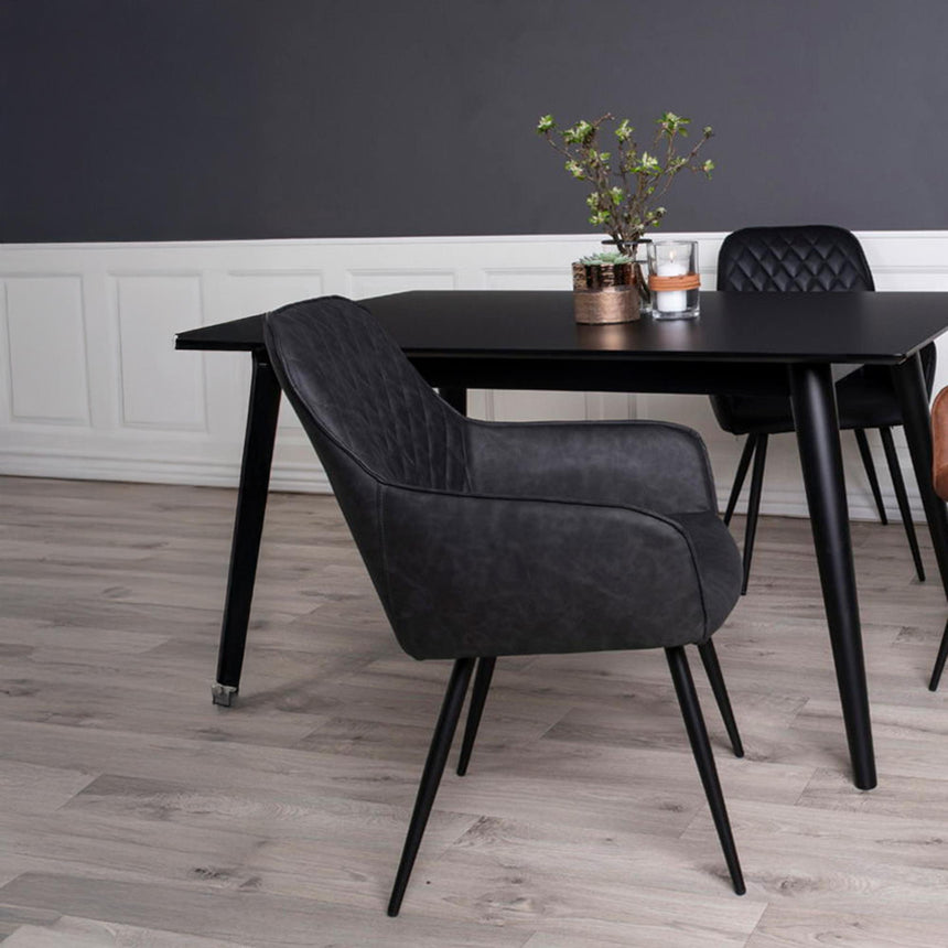 2 x Harbo Grey Faux Leather Dining Chair-6