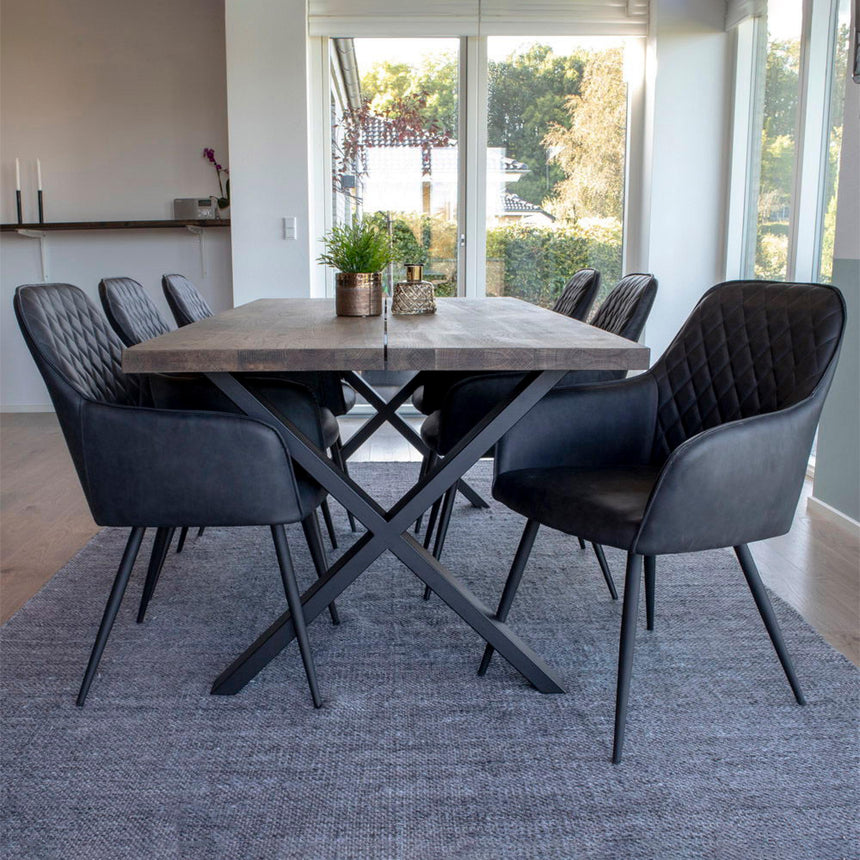 2 x Harbo Grey Faux Leather Dining Chair-7