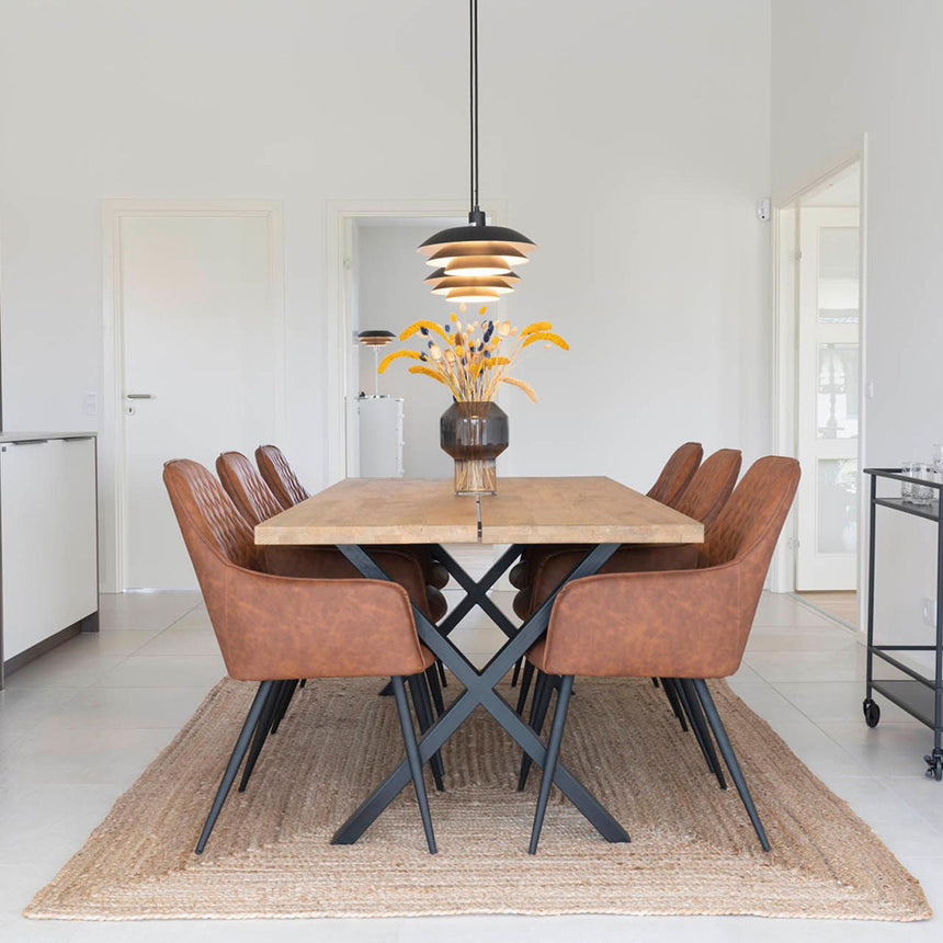 2 x Harbo Vintage Brown Faux Leather Dining Chair-7