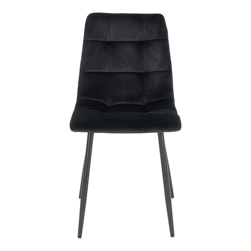 2 x Middelfart Black Velvet Fabric Dining Chair-2