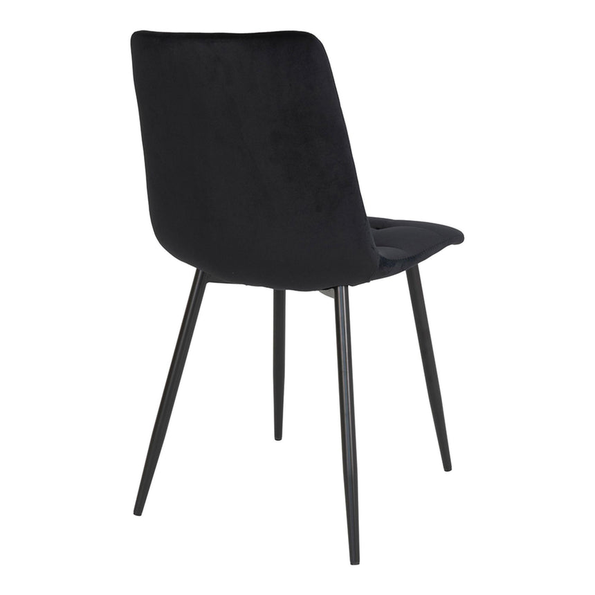 2 x Middelfart Black Velvet Fabric Dining Chair-4
