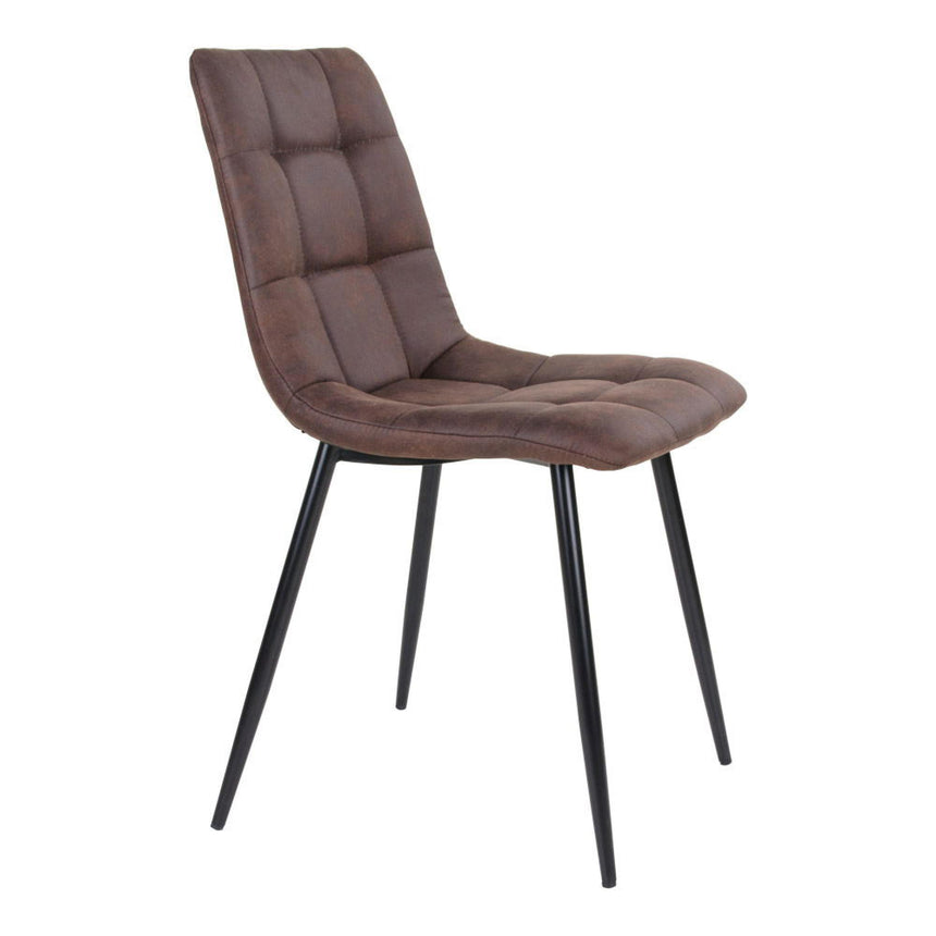 2 x Middelfart Dark Brown Fabric Dining Chair-3