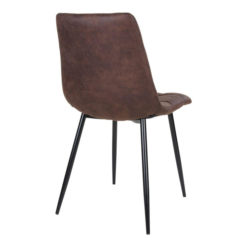 2 x Middelfart Dark Brown Fabric Dining Chair-4